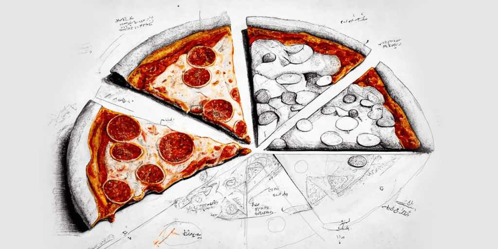 Pizza drawing taking shape